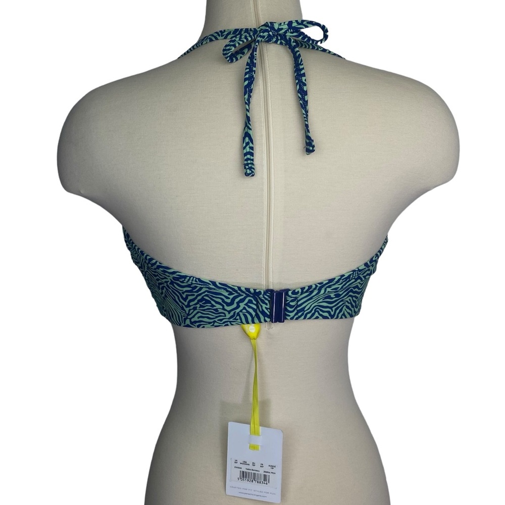 Cleo Hattie Twist Bandeau Bikini Top Zebra Animal Print Halter Size 34 DDDD G - Picture 4 of 15
